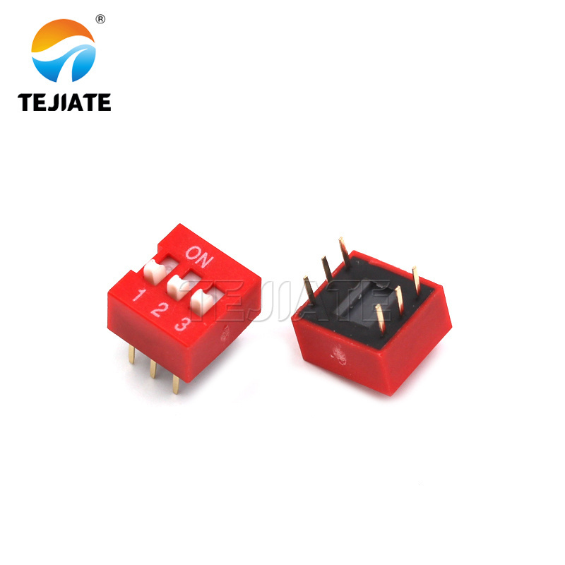 8 3 Pin 10mm Square Push Button Micro Dip Slide Switch Red Blue Momentary Toggle Switches Electronic 2.54mm Dial On Off Switch