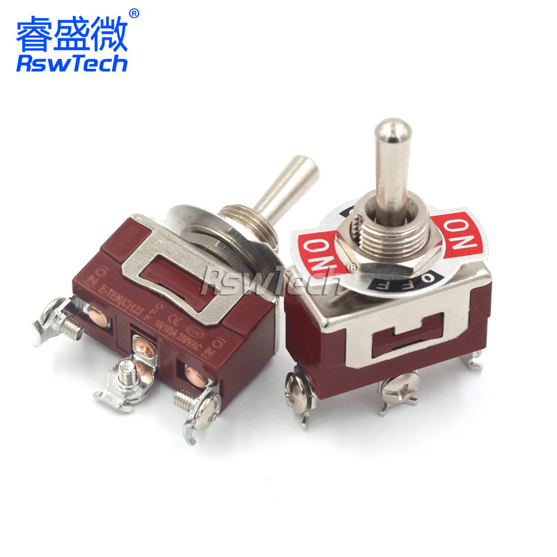 3 Position Toggle Rocker Switch 6 Pin On-On-on E-TEN123 E-TEN223 Switches 3Pins Red The Reset Metal 6Pin Toggle Switches