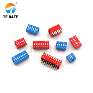 8 3 Pin 10mm Square Push Button Micro Dip Slide Switch Red Blue Momentary Toggle Switches Electronic 2.54mm Dial On Off Switch