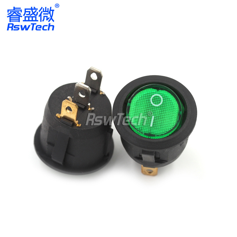 custom three-way t series 2 positions rocker switch rocker 3 pin light round switch 6 a on off on led blue rocker switch