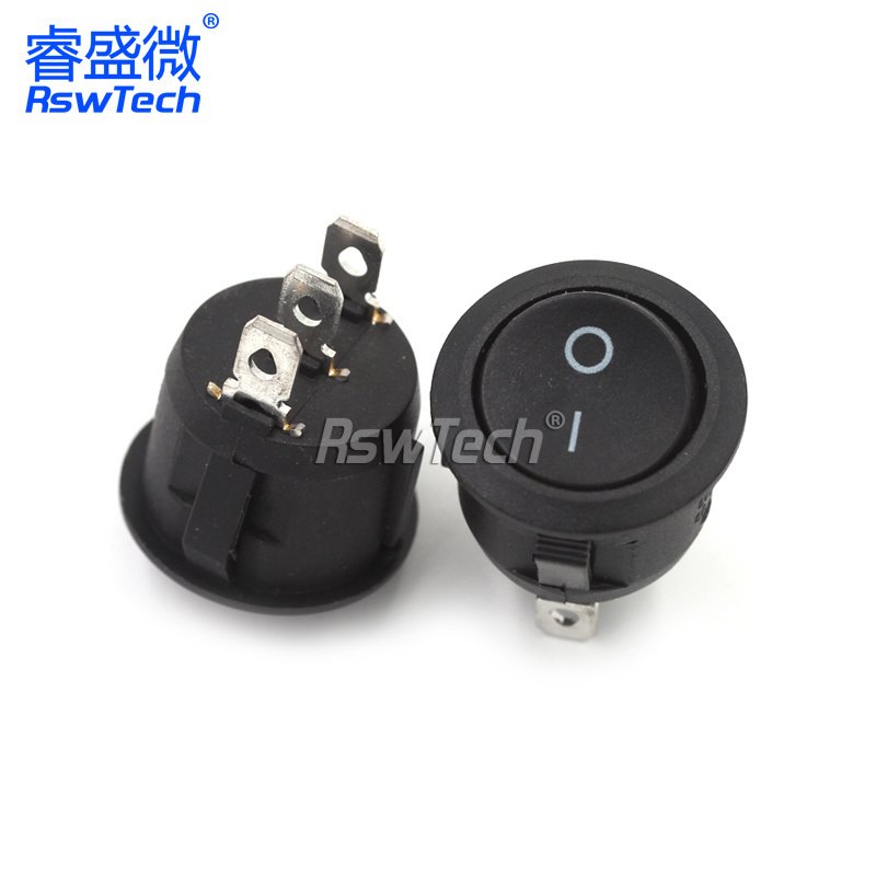 custom three-way t series 2 positions rocker switch rocker 3 pin light round switch 6 a on off on led blue rocker switch