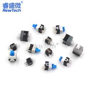 Blue White Light Switches 8.5x8.5mm 6 Pin Vertical 8mm Momentary Push Button Switch On Off Button Square Self-Locking Switch