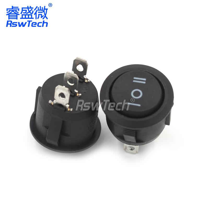 custom three-way t series 2 positions rocker switch rocker 3 pin light round switch 6 a on off on led blue rocker switch