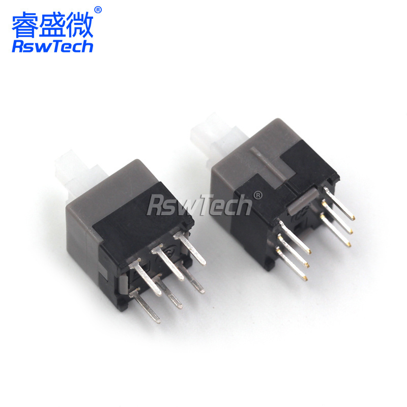 Blue White Light Switches 8.5x8.5mm 6 Pin Vertical 8mm Momentary Push Button Switch On Off Button Square Self-Locking Switch