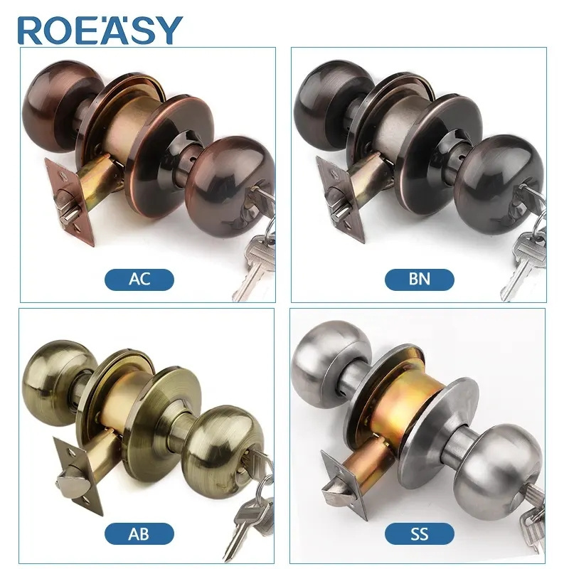 ROEASY 5791 SS-ET cheap Stainless steel cylindrical door knob lock bedroom bathroom ball knob round door lock