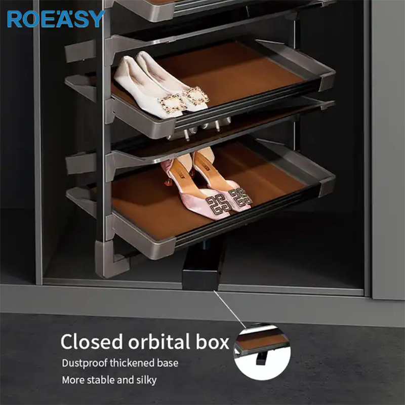 ROEASY Modern Style 360 Degree Revolving Shoe Storage Cabinet 10 Layers Wardrobe Rotating Shoe Rack