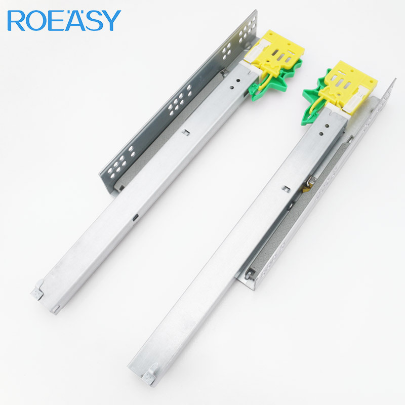 ROEASY Push To Open Bottom Drawer Channel 1.7*1.5*1.3MM Heavy Duty Soft Close Undermount Drawer Slide