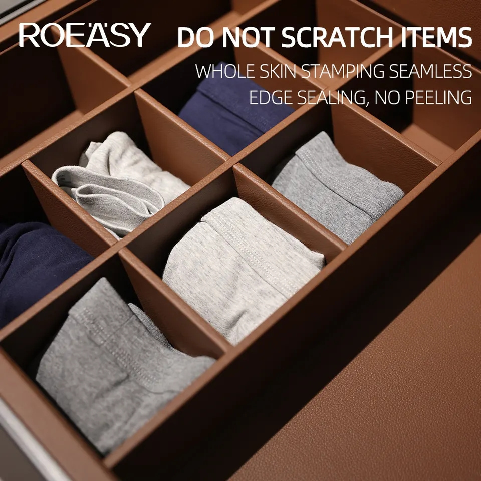 Roeasy Wardrobe Accessories Slide Out Clothes Underwear Storage Drawer Basket with Dust Cover