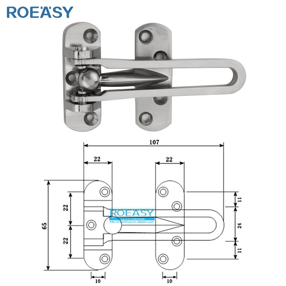 Roeasy FD03 zinc alloy anti-theft clasp privacy door lock buckle security door latch lock door guard bolt for hotel