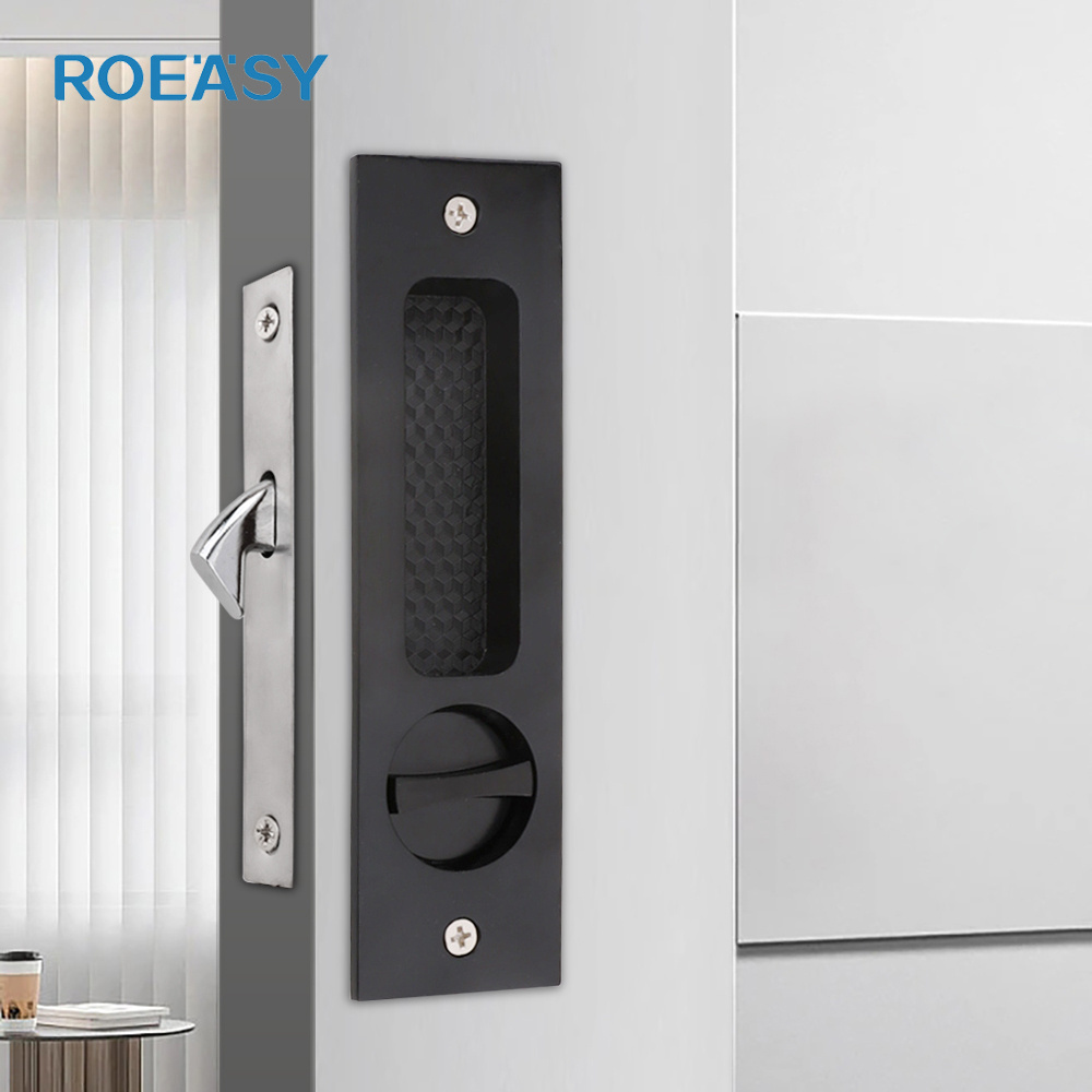 ROEASY Concealed Hidden Handle Sliding Gate Mortise Door Lock Sliding Hook Door Lock for Wooden Door