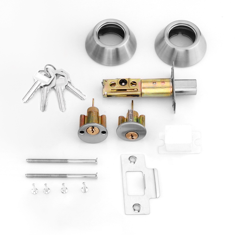 Roeasy SS201 Double Cylinder Heavy Duty Deadbolt Door Lockset By Key Either Side