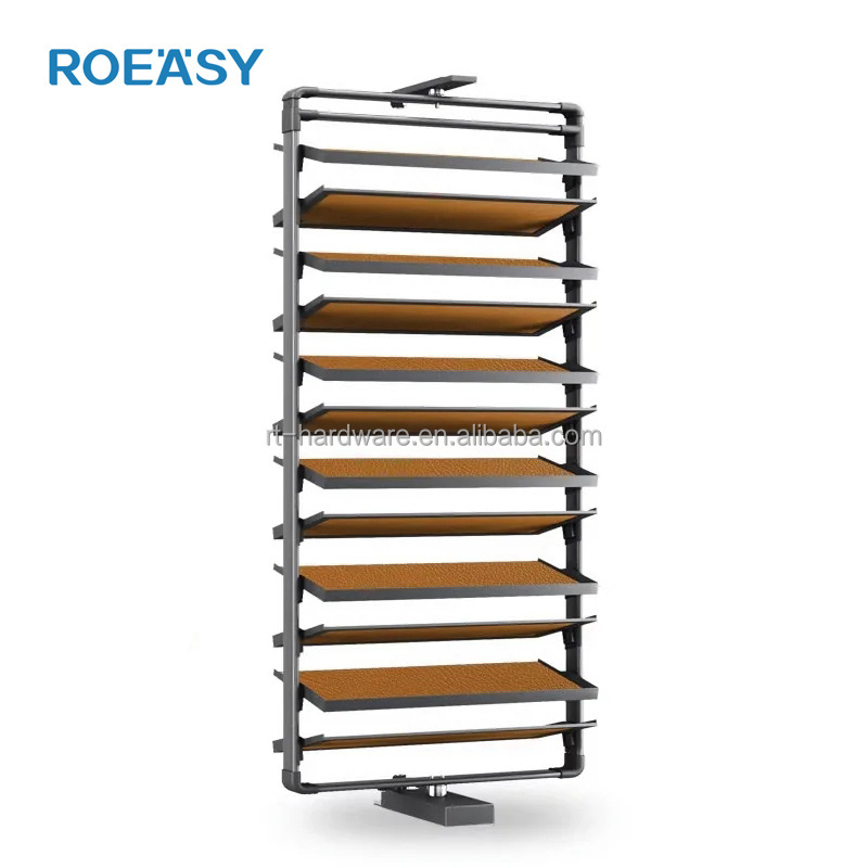 ROEASY Closet Shoes Shelves Organizer Storage 8 Tier Pull Out 360 Degree Wardrobe Cabinet Rotating Shoe Rack