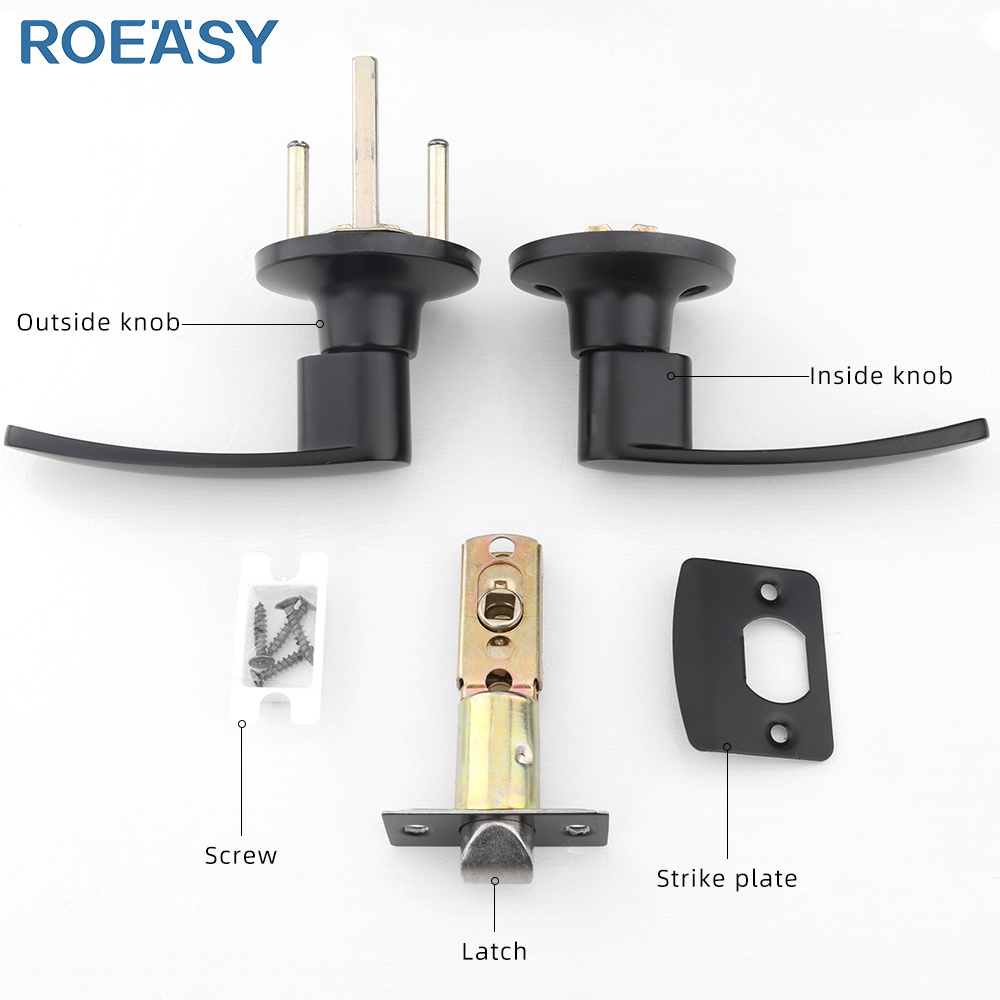 ROEASY Zinc Alloy Passage Commercial Cylindrical Lock Hotel Bathroom Privacy Tubular Lever Door Handle Door Lock