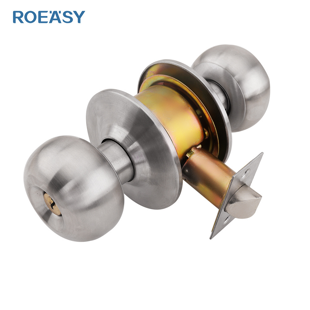 ROEASY 5791 SS-ET SS201 Cylindrical Door Knob Lock Security Round Handle Door Lock with Keys