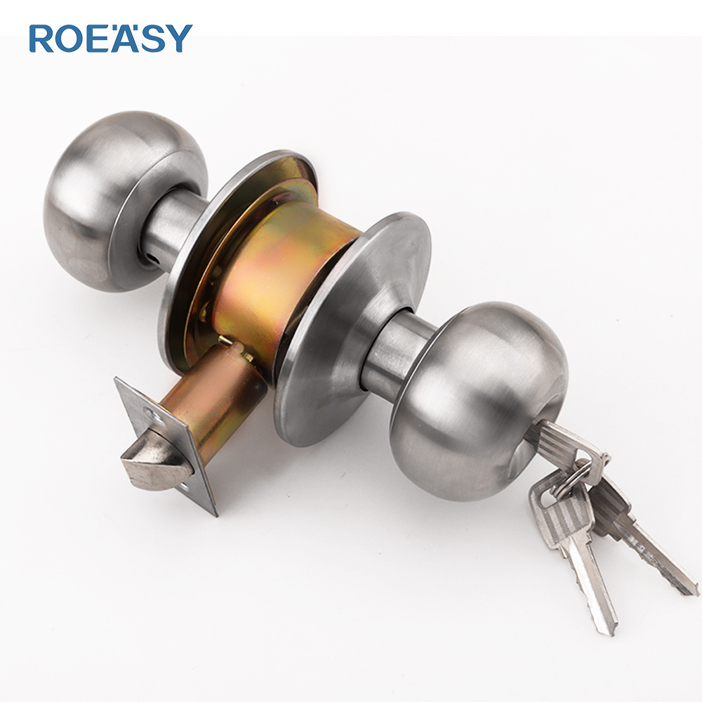 ROEASY 5791 SS-ET SS201 Cylindrical Door Knob Lock Security Round Handle Door Lock with Keys