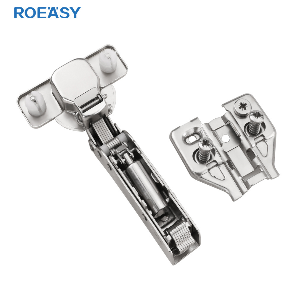 ROEASY 35mm Cup Clip-on Soft closing hinge with 3d adjustment Base  buffering furniture hinge hydraulic kitchen cabinet hinges