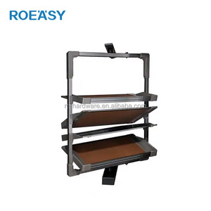 ROEASY 360 Degree Rotating Shoe Rack Closet Organizer Storage Cabinet 4 Tier Pull Out Rotating Shoe Rack