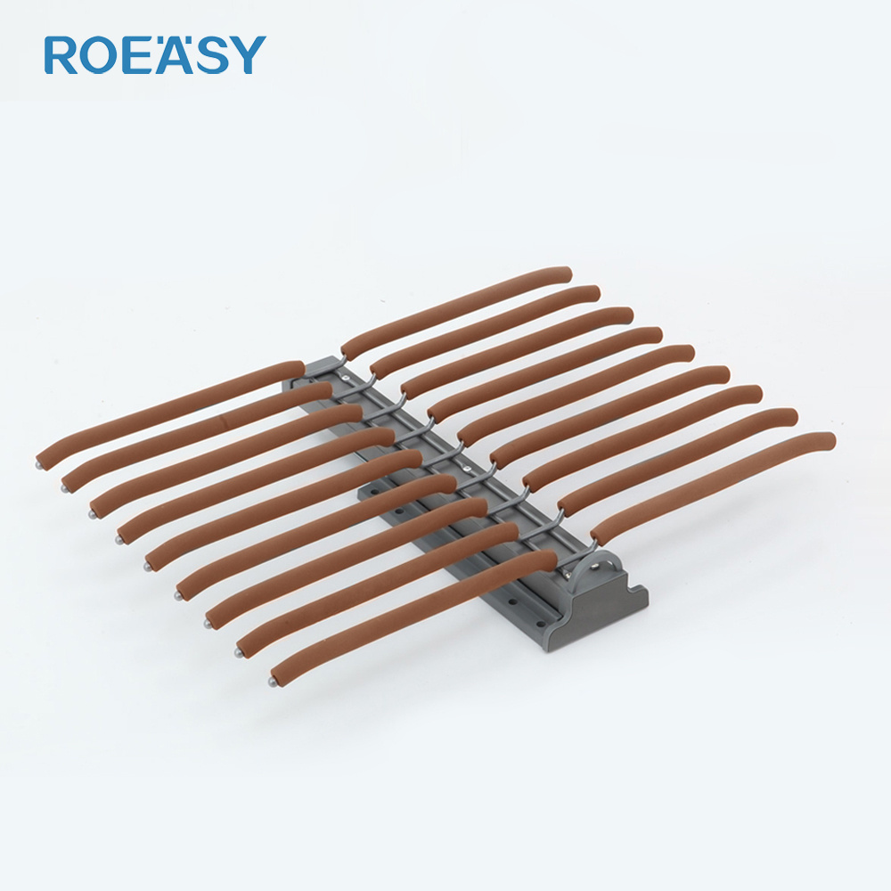 ROEASY Pull Out Trousers Rack Clothes Organizers Double Row Hanging Rod Top Mounted Sliding Pants Storage Rack