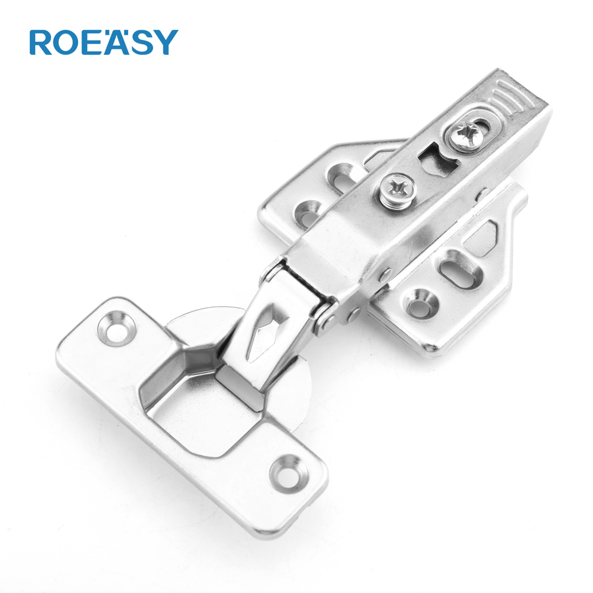 ROEASY Full Overlay Hinge for Cabinets Door 35mm Cup Hydraulic 2D Hinge for Furniture Wardrobe and Kitchen Cupboards