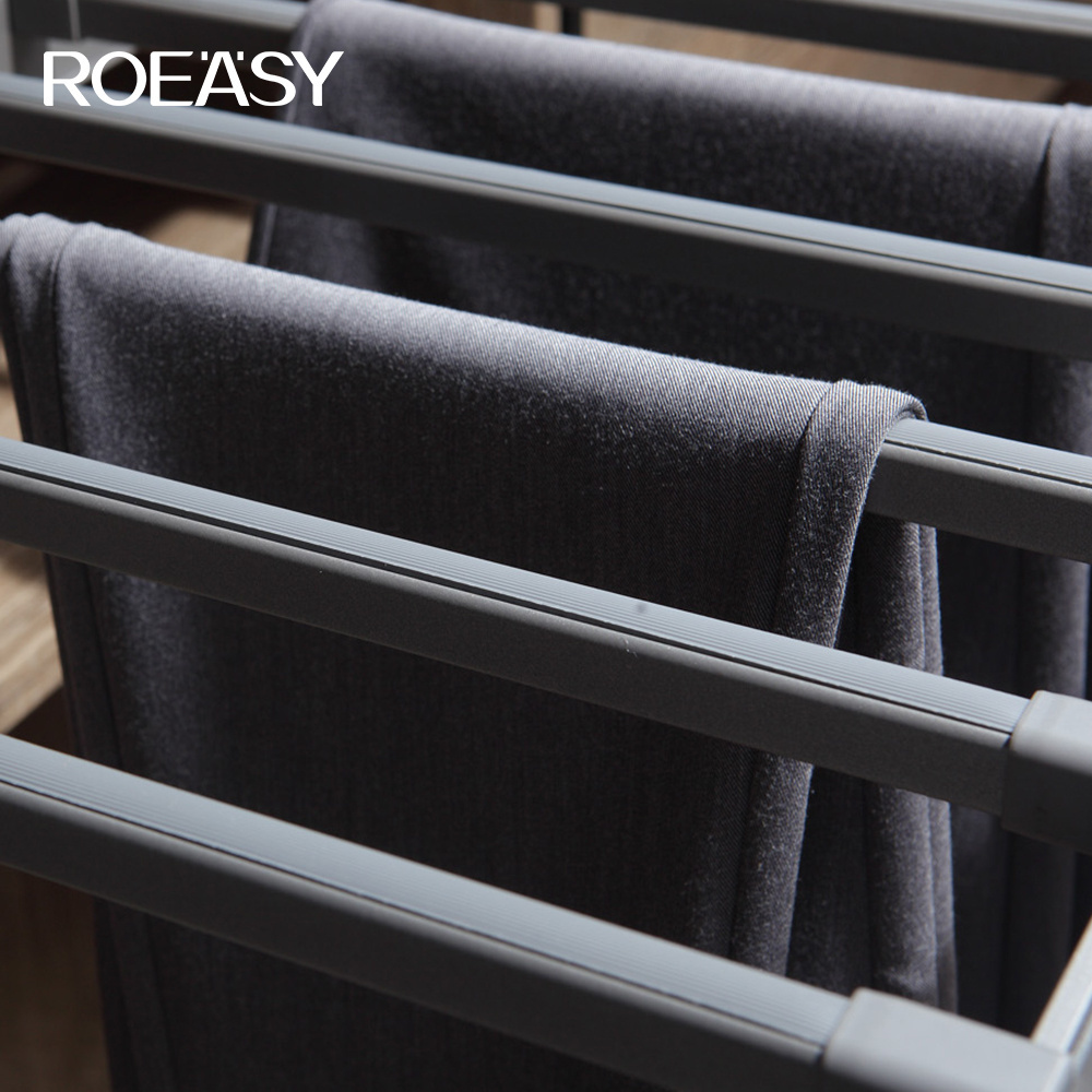 ROEASY Modern Wardrobe Clothes Organizer Pants Rack Pull Out Trouser Rack for Bedroom Closet Hardware