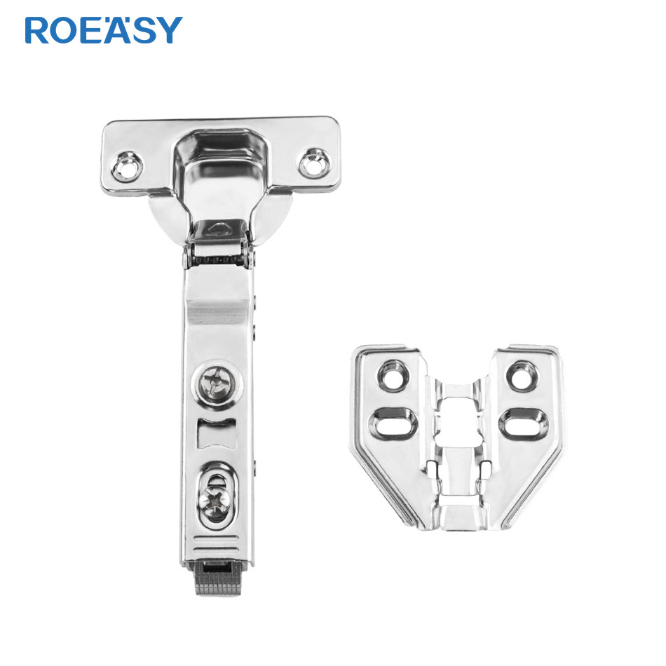 Roeasy Clip On Hydraulic Soft Close Cabinet Door Hinge Auto Close Stainless Steel Half Overlay Cabinet Hinge