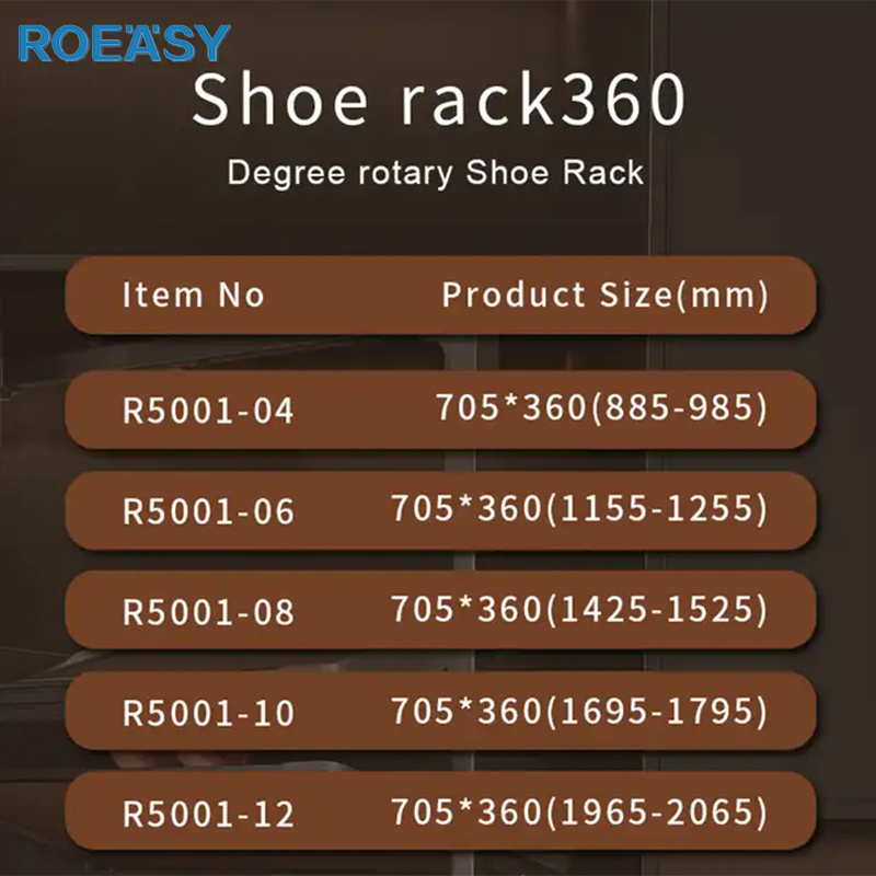 ROEASY 360 Degree Rotating Shoe Rack Closet Organizer Storage Cabinet 4 Tier Pull Out Rotating Shoe Rack