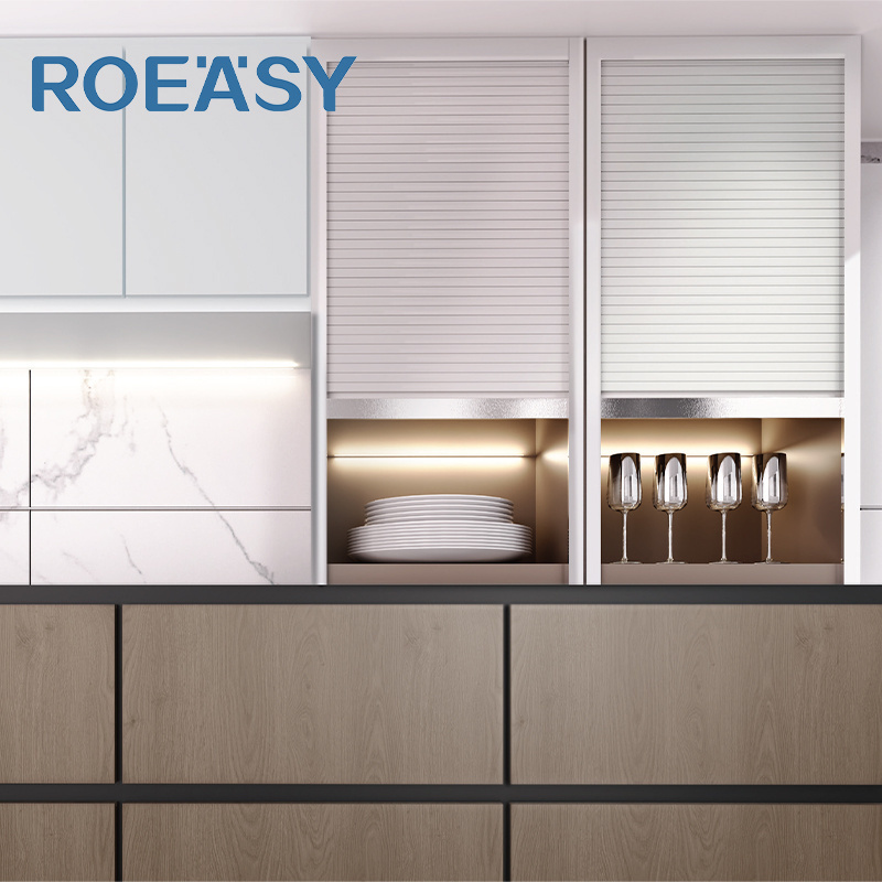 ROEASY Vertical Or Horizontal Wardrobe PVC Roller Shutter Aluminum Shutters Built-In Blindsr Roll Up Doors for Kitchen Cabinet