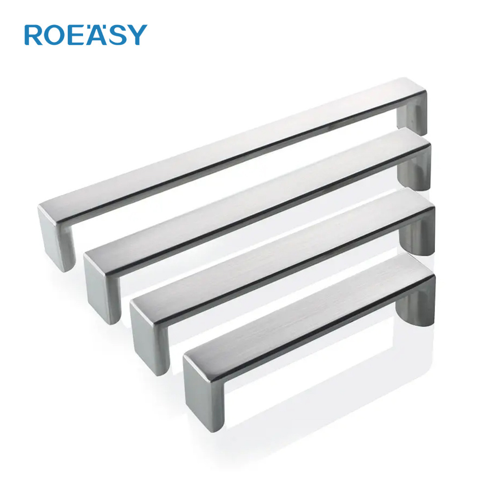 ROEASY Drawer Furniture Zinc Alloy Pull Handle Modern Design Kitchen Cabinet Handle Silver