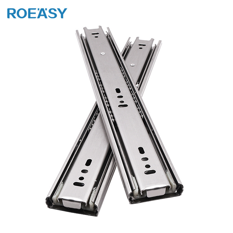 ROEASY 45MM 1.0*1.0*1.0MM  Ball Bearing cold-rolled steel soft close Drawer Slide For Cabinet Furniture Telescopic Channel