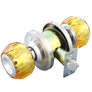 ROEASY 676 stainless steel crystal ball cylinder lock crystal door knobs with lock for bedroom bathroom