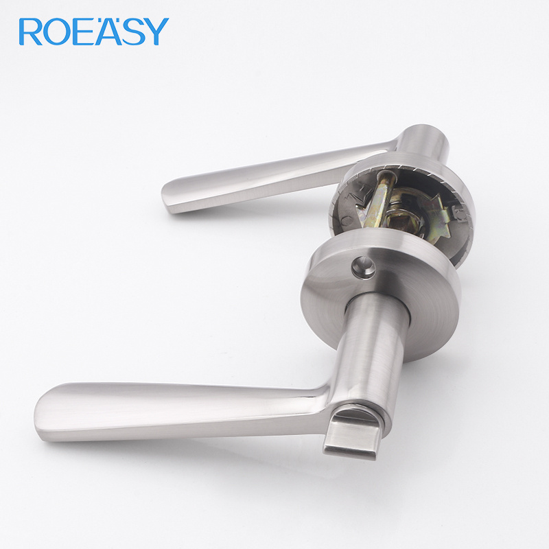 ROEASY High quality cylindrical lever privacy stainless steel office glass tubular door handle lock cylindrical lever door lock