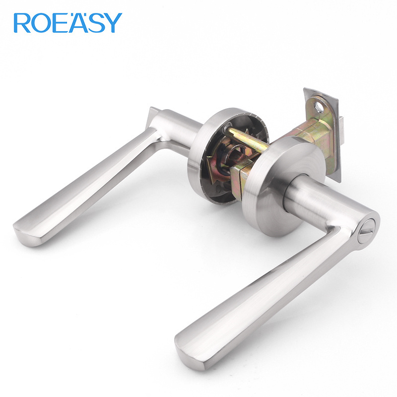 ROEASY High quality cylindrical lever privacy stainless steel office glass tubular door handle lock cylindrical lever door lock