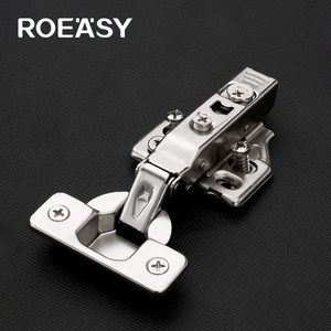 ROEASY 35mm Cup Clip-on Soft closing hinge with 3d adjustment Base  buffering furniture hinge hydraulic kitchen cabinet hinges