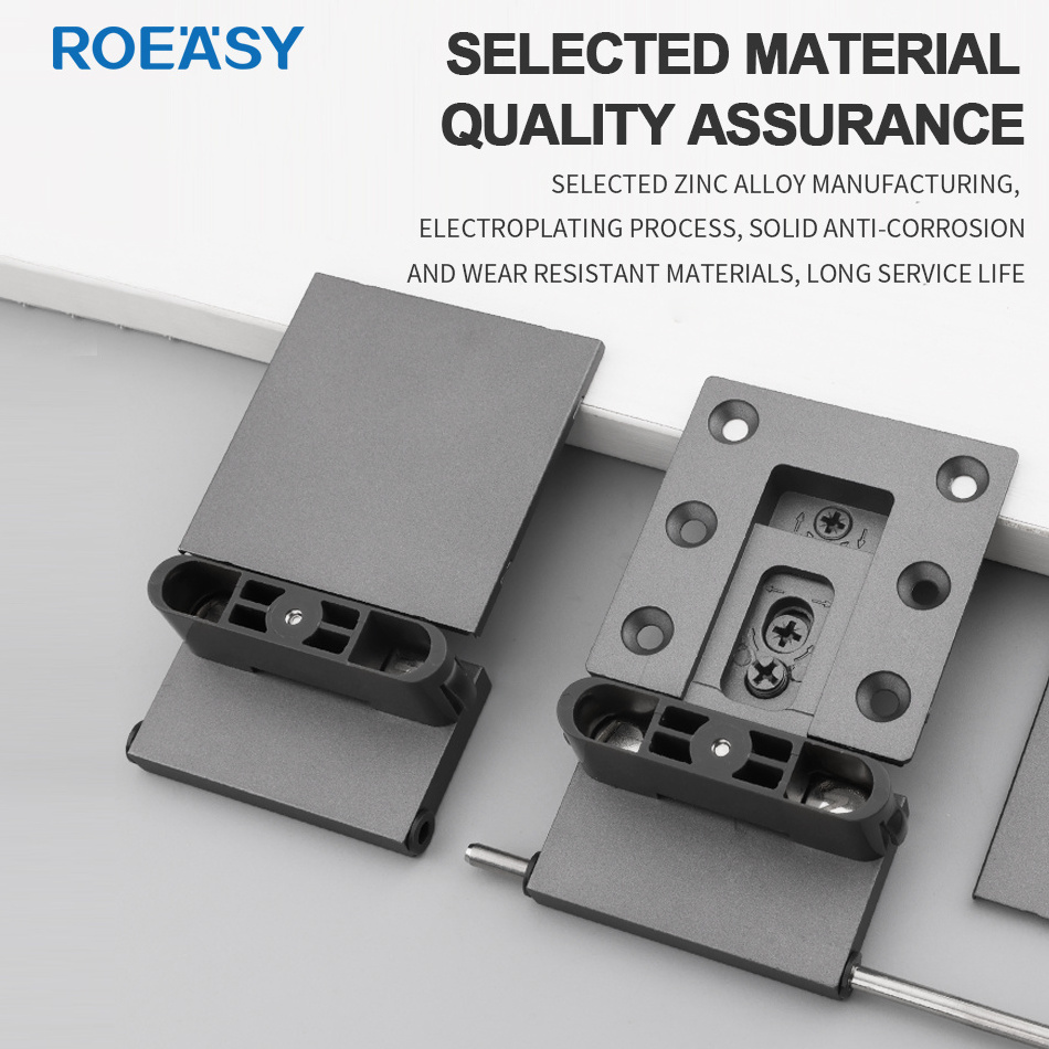 ROEASY 270 Degree Concealed Cabinet Hinge Aluminum Frame Glass Door Pivot Hinge for Kitchen