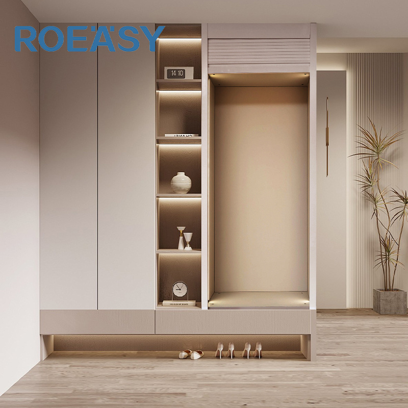 ROEASY Vertical Or Horizontal Wardrobe PVC Roller Shutter Aluminum Shutters Built-In Blindsr Roll Up Doors for Kitchen Cabinet