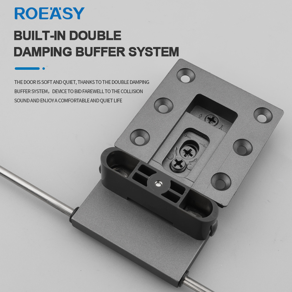 ROEASY 270 Degree Concealed Cabinet Hinge Aluminum Frame Glass Door Pivot Hinge for Kitchen