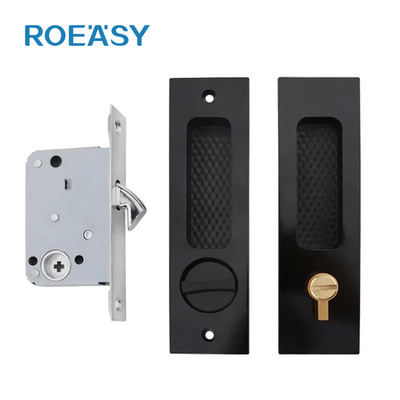 ROEASY K01 Zinc Alloy Invisible Hidden Door Handle Lock Sliding Patio Doors Exterior Flush Lock Sliding Door Hook Lock