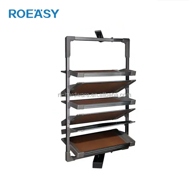 ROEASY 360 Degree Rotating Shoe Rack Closet Organizer Storage Cabinet 4 Tier Pull Out Rotating Shoe Rack