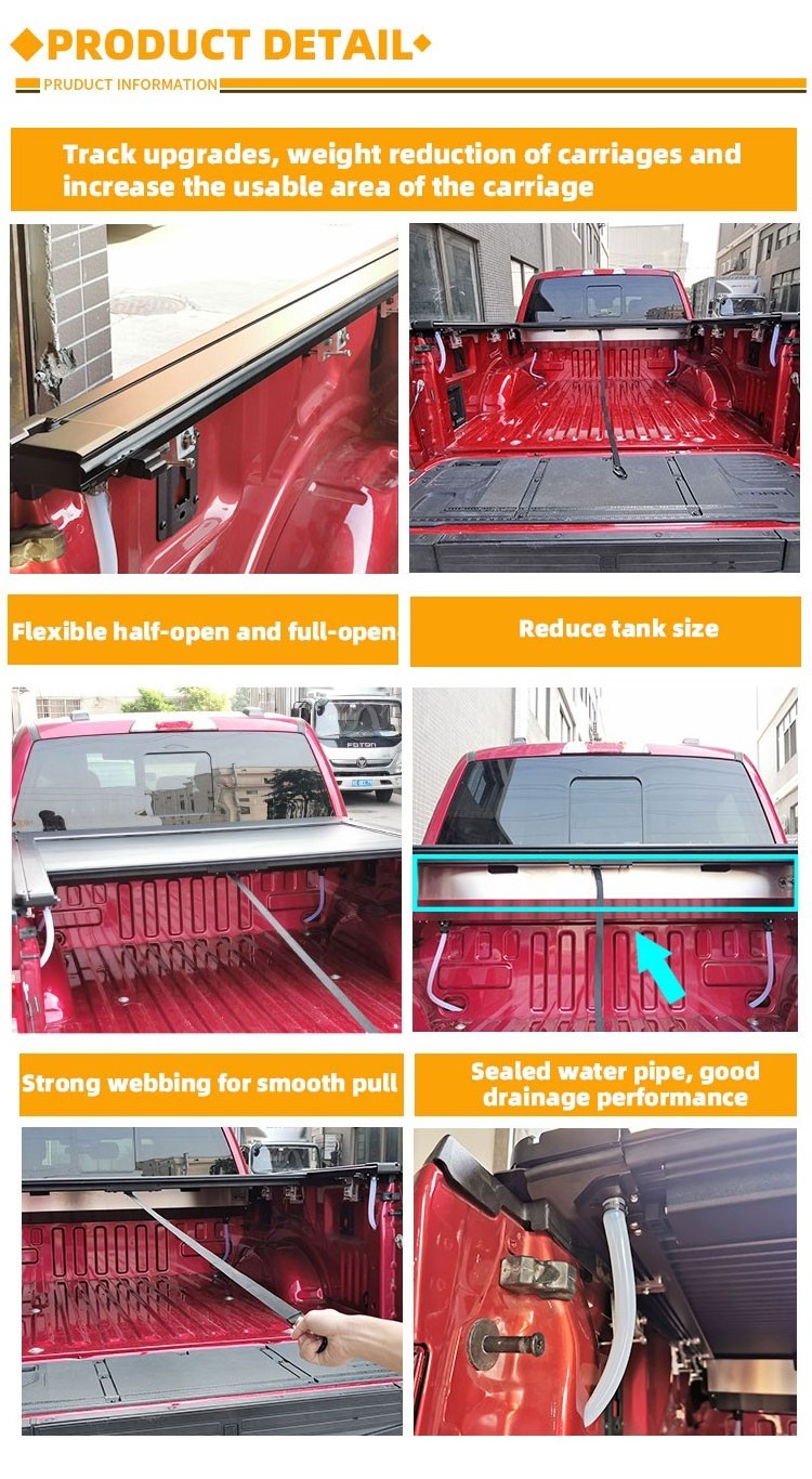 Hot Sale Auto Accessories Aluminum Manual Hard Tonneau Cover With Lock for Isuzu D-MAX