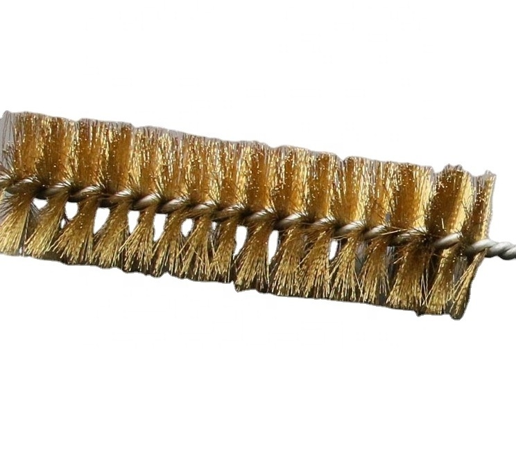 Brass wire hard handle polishing/derusting pipe brush twisted washing wire brush