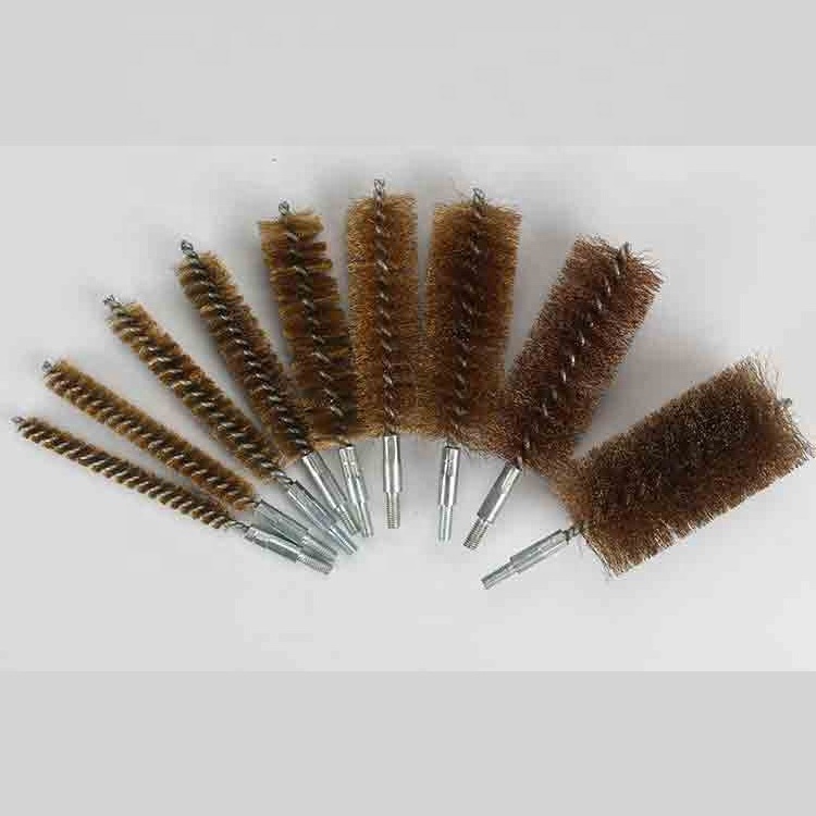 Brass wire hard handle polishing/derusting pipe brush twisted washing wire brush