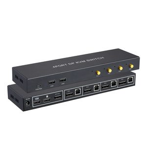 4Kx2K DP KVM Switches Support 3840*2160@60HZ RS232 DCCI Switch DisplayPort Dual Monitor Video 4 Port KVM Switch