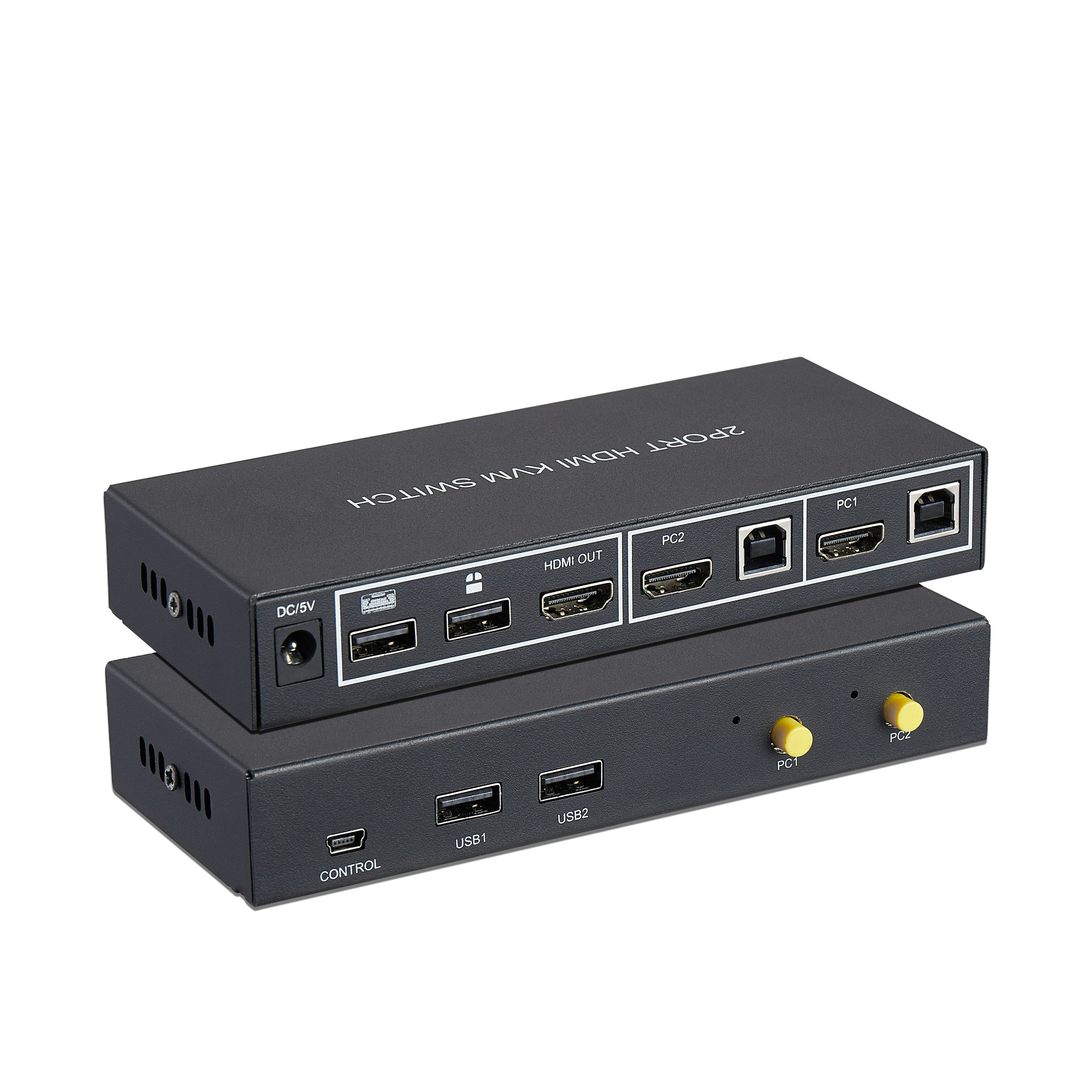 2 Port KVM Switch HDMI 4K@60Hz Share USB 2.0 Devices,2 Computers Share 1 Monitor Keyboard Mouse Printer,Plug and Play