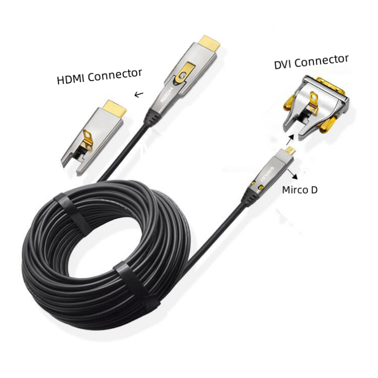 HDMI to DVI AOC cable, 50m 100m 150m HDMI Cable Fiber Optical 4K 60Hz  HD TV 3D Dynamic HDR