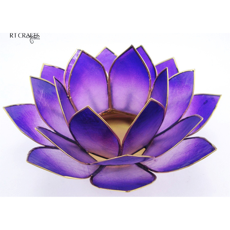 Home Decoration Lotus Flower Candle Holder Handmade Capiz Shells Candle Holder Tea Light Holder For Wedding Decoration