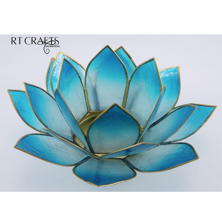 Home Decoration Lotus Flower Candle Holder Handmade Capiz Shells Candle Holder Tea Light Holder For Wedding Decoration