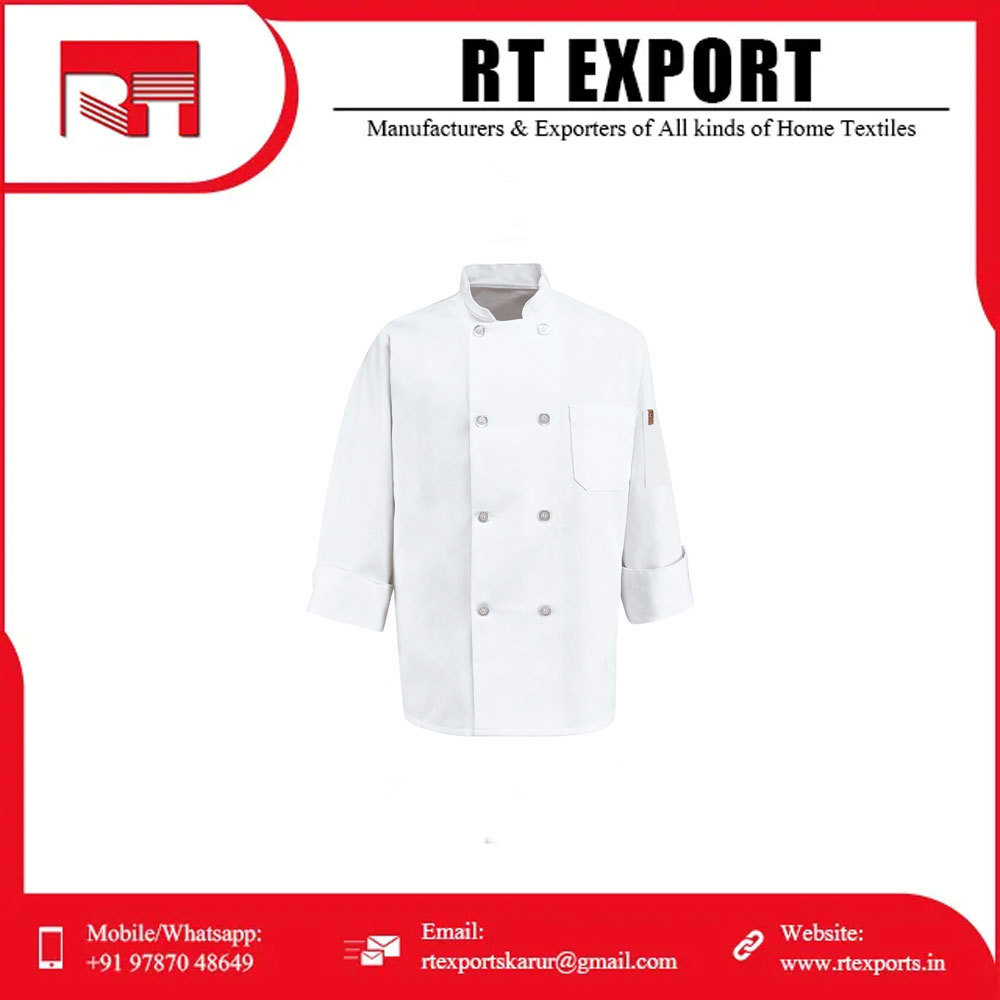 New Arrival Best Selling 100% Cotton Customized Sleeve Chef Jacket Restaurant Uniform at Wholesale Price