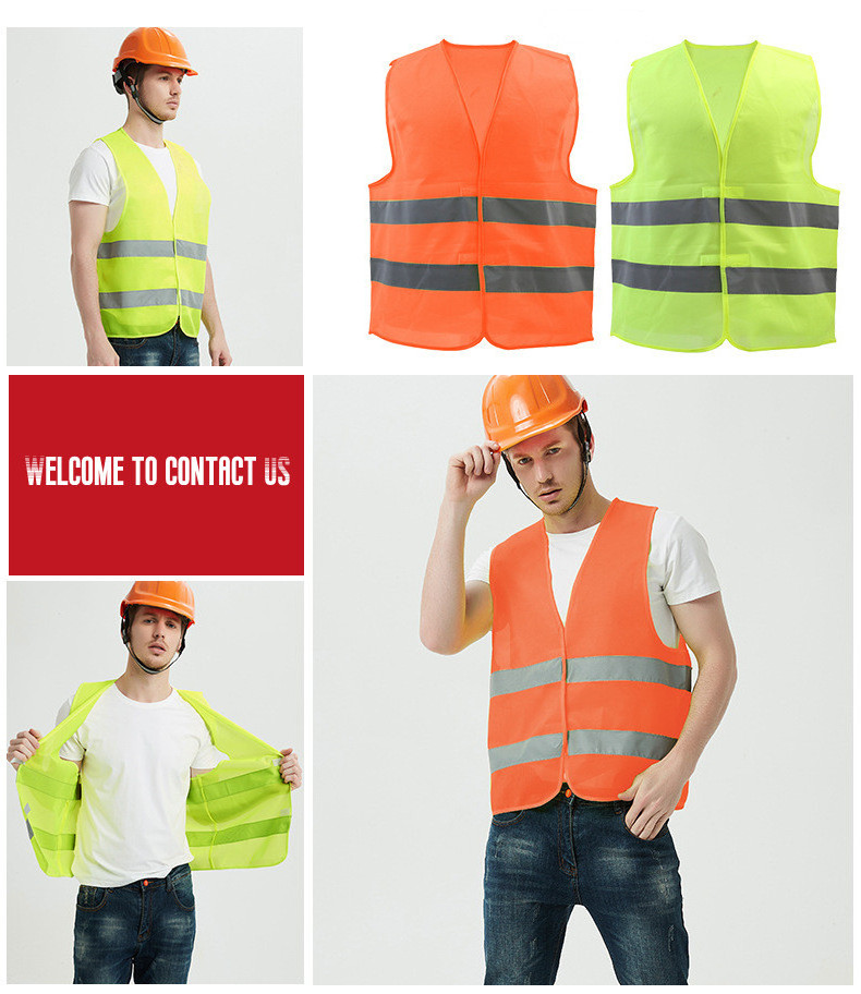 Custom Logo Construction Security Safety Vest Reflective Clothing Reflector Safety Vest with Pocket