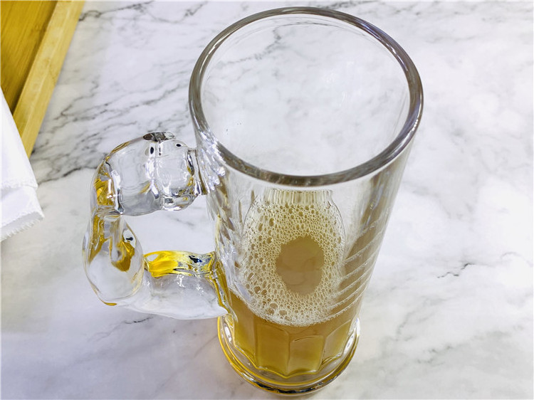 Giant Inflat Mug Organic Glass Beer Bottle Cup With Handle Glass Beer Mug