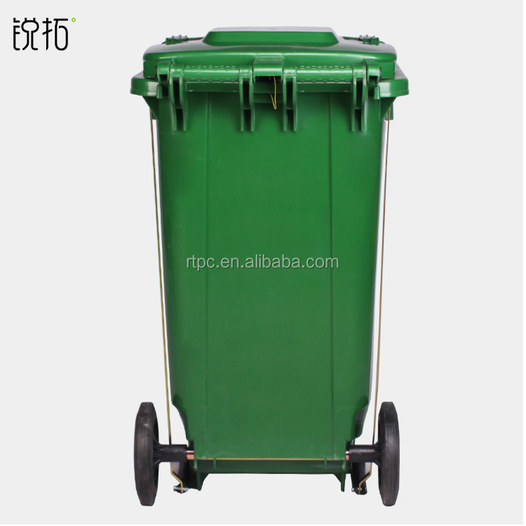 Best price hot sale 100 120 240L plastic garbage rubbish trolley with pedal